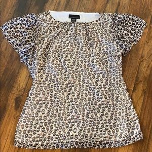 Attention Cap Sleeve Abstract Print Top